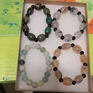 Elegant Multi-Color Beaded Bracelet Set X 4